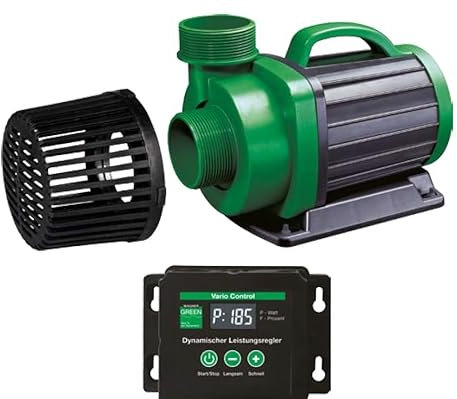 regelbare Teichpumpe Vario Control 10000-S | WAGNER GREEN eco Filterpumpe mit 10.000 l/h | regulierbar mit externem Controller | einsetzbar als Bachlaufpumpe oder Wasserfallpumpe