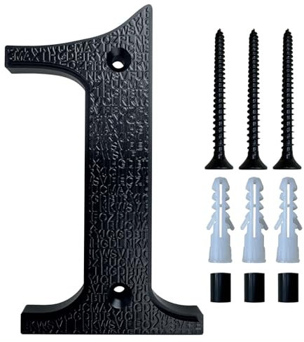 4/5/6/7/8/9/10/11/12 Inch Floating House Numbers Modern ABS Door Number Black Mailbox Address Sign with Screws, for Apartment Wall Decor Plaque Garden Street Yard Hotel Office Home Cafe(1,11In)