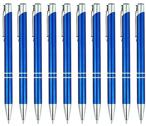 Generisch 10 Stück Kugelschreiber mit Gravur, personalisierter Stift mit Wunschtext, Werbegeschenk & Werbeartikel,Druckkugelschreiber mit Wunschtext & Logo, Für Business, Büro, Schule unw (Dark Blue)