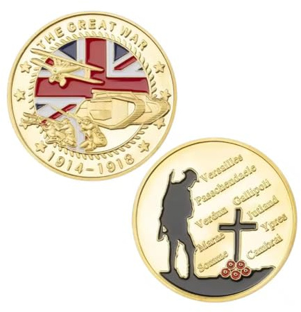 MINHBDER Monedas Conmemorativas De La Gran Guerra (1914-1918). Moneda De Recuerdo del Centenario De La Victoria De Los Aliados. Colección Chapada En Oro. Regalos.