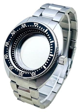 MCNVNEFSAW Boett SXK6105 Klockboetter for for NH34 NH35 NH36 7S26 Urverk Crown At 3.0 Klockboett och armbandset klockfodral(08,Coated mineral glass)
