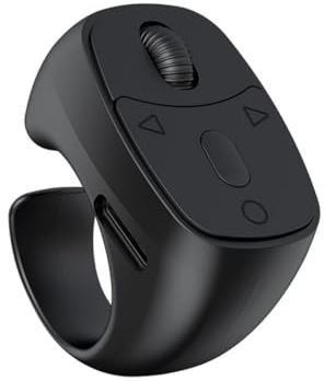 Automatic Page Turner Cell Phone Finger Ring Bluetooth Remote Control Selfie Video Remote Controller (BLACK)