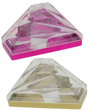 ERINGOGO Scatola Porta Ciglia Finte in Plastica Trasparente, Contenitore per Ciglia Femminili Chiusura Sicura, Organizer Trucco per Uso Professionale e Personale, Set da 2 Pezzi Colorati