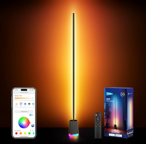 NEEWER NF06 Lampadaire Intelligent LED,1500lm RGBCW, éclairage d'Angle sur Pied,Compatible avec Google Assistant Alexa,App/AI,Musicale,16 Millions de Couleurs d'éclairage d'Ambiance,pour Salon Chambre