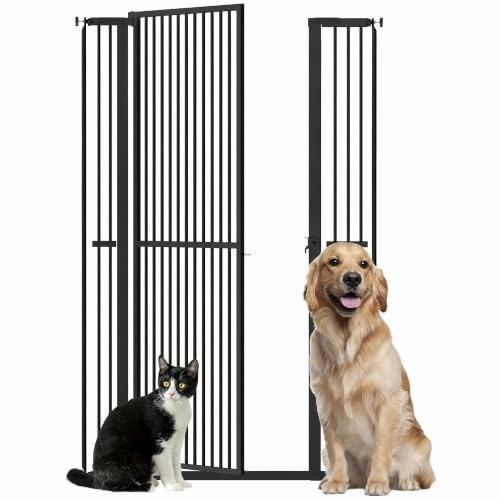 PawHut Barrera de Seguridad para Perros y Gatos Extra Alta 150 cm Negro