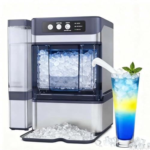 CUTANGELAR Máquina De Hielo De Acero Inoxidable, Equipo De Grado Comercial. Entrega 38 Lbs De Hielo Masticable Diariamente, Operación Con Un Toque. Perfe-cto Para Áreas De Alto Tráfico