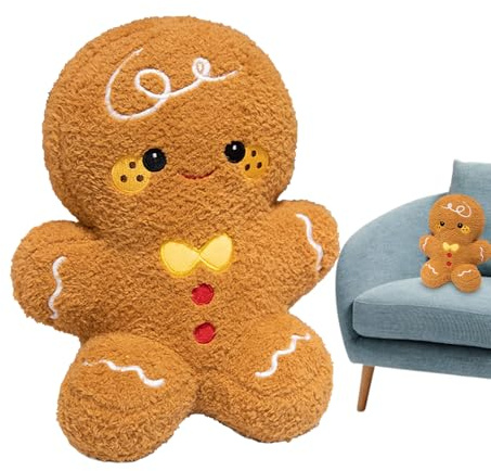 23cm Plüsch Lebkuchenmann Weihnachtskissen Lebkuchenmann Plüschtier Weihnachts Plüsch Puppen Lebkuchenmanne Kuscheltier Kuscheliges Plüschkissen Lebkuchenmanne Spielzeug Für Kinder Erwachsene