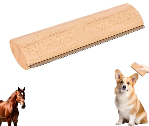 Spazzola Clean'Poils, Spazzola Clean Peli Cane/Gatto/Cavallo, Legno Governare il Cane Per Eliminare Tomentose Sottopelo Tangles, Cura Delicata (A3, Fissa)