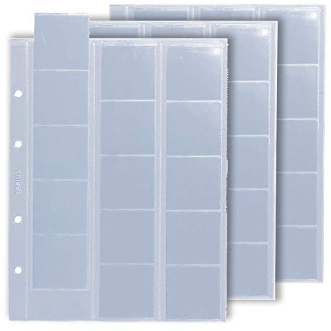 Larius Group 5 x Münzhüllen, 27-34 mm Ø Verschiedene Größen, Für Münzen, Gedenkmünzen, z.B. 2 Euro Münzen, Münzalbum Münzblätter (46 mm (15 Münzen))