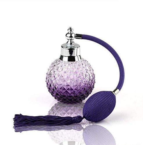 RONGJJ Botella De Almacenamiento 1 Pieza Crystal Art Estilo Vintage Atomizador De Perfume Recargable Botella De Rociador Largo Botellas De Rociador De Niebla Fina Líquido (Púrpura) (100 Ml)