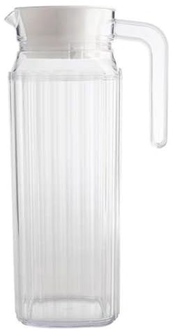 DOITOOL Transparent Stripe Herbal Teapot 37Oz Cold Water Bottle Reusable Reusable Reusable Reusable Juice Jug with Lid Large Capacity for Home Cafe Milk Tea Store