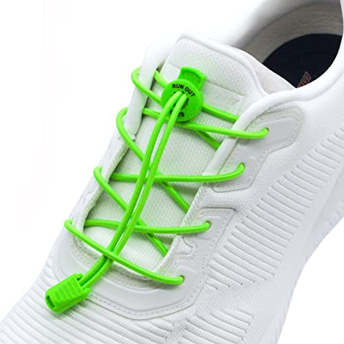 Run out sports Elastische Schnürsenkel ohne binden - Schnellschnürsystem 120cm - Gummi - Schuhbänder elastisch mit Schnellverschluss - für Kinder und Erwachsene