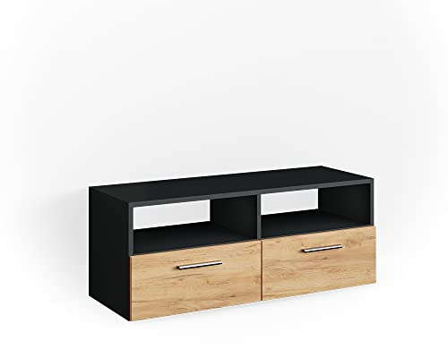 Vicco Lowboard Diego, Anthrazit, 95 x 38 cm | geeignet als TV-Untergestell mit offenen Ablageflächen