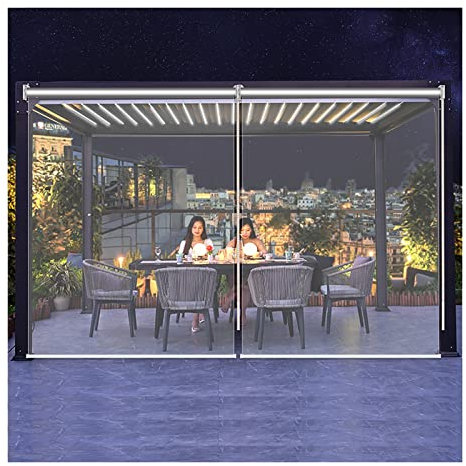QWEASDF Transparente wasserdichte PVC Rollläden,Rollos für den Garten im Freien,wärmeisoliert,staubdicht,regenfester Vorhang für Schlafzimmer,Badezimmer, 160x250cm/62.9x98.4in