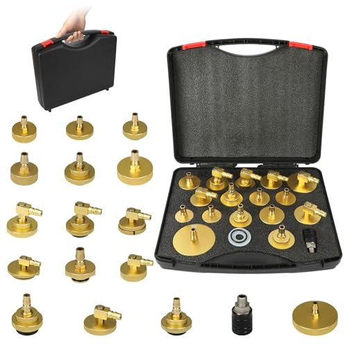 BELEY 20PCS Bremsenentlüftungsgerät Adapter Set mit drei Universalgelenke Hauptbremszylinder-Entlüftungs-Werkzeugsatz für Bremsenentlüfter Auto Bremsenentlüftungsgerät kfz