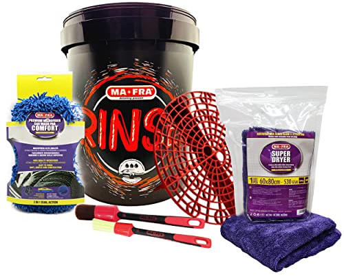 Ma-Fra Kit Accessori Lavaggio Auto, Kit Completo per Lavaggio Auto a Mano