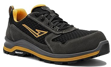 GARSPORT Kele Low 1 S1P, säkerhetssko för män, svart/orange, 39 EU, Svart Orange, 39