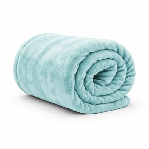 Rohi Duck Egg Throw Blanket King Size 200x240cm | Super Soft & Warm Plush Fleece Throws For Sofas | Fluffy Blanket for Bed & Couch | Versatile & Lightweight Fleece Blanket for Adults