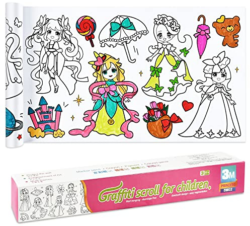 Malpapier Rolle Für Kinder, 30 * 300CM Schneidbare Zeichenrolle Kinder, Malrolle für Kinder Selbstklebend,Klebrbares DIY Malposter Für Kinder, DIY Ausmalrolle für Kinder