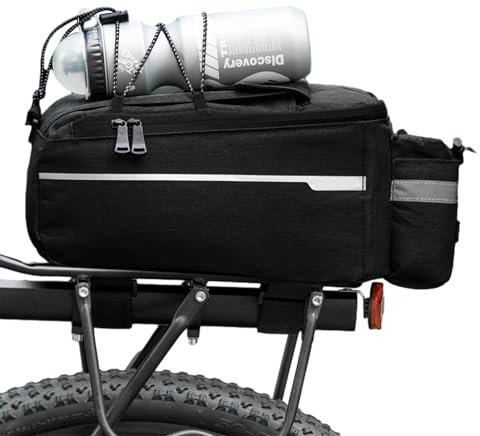 MEMOFYND 1 Stück Fahrradträgertasche, Fahrradtasche, Fahrradgepäcktasche, Gepäckträgertasche, Fahrradkühltasche, Fahrradtasche für Gepäckträger (schwarz)