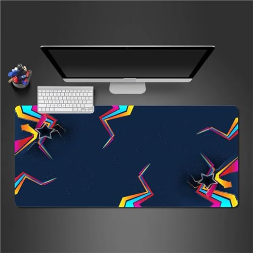 QiHon Gaming Mauspad XXL Gelb Grün Lila Großes Mauspad Schreibtischauflage mit Vernähte Kanten Einer speziellen Oberfläche verbessert Geschwindigkeit und Präzision 1200x600x3mm