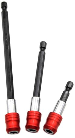 3 prolunghe bit, supporto per punte 1/4, supporto per punte lungo, sgancio rapido per cacciavite a batteria, prolunga per avvitatore a batteria, prolunga 1/4, prolunga per avvitatore, set da