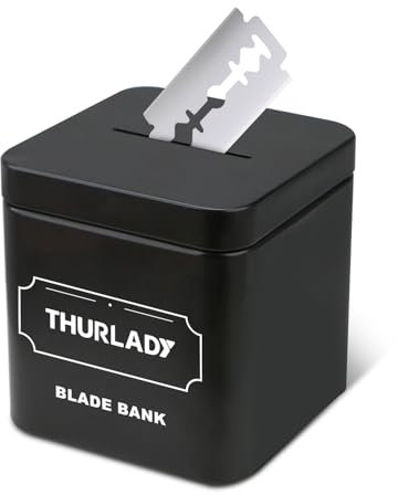 THURLADY Contenedor de eliminación de cuchillas de afeitar, para eliminación de cuchillas de afeitar de seguridad usadas, banco de cuchillas de afeitar, caja de eliminación de cuchillas de afeitar de