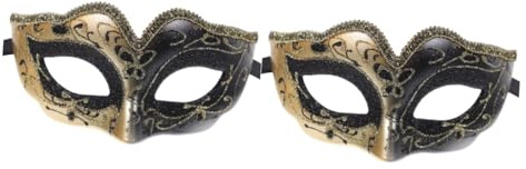 LIFKOME 2 Pièces Demi-masque Pour Enfants Voile De Couverture De Visage De Danse Mascarade Masques Masque Enfant Masque Ventien Mythologique Mascarade Cosplay Masques Plastique Black