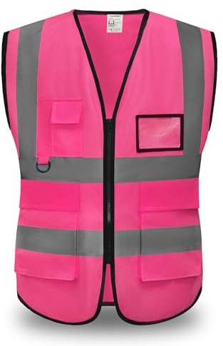 YUANVEST Sicherheitswesten Warnweste,Hohe Sichtbarkeit Reflektierende Sicherheitsweste,2-Zoll Reflektierende Streifen Hohe Sichtbarkeit Weste,Erfüllt ANSI/ISEA Standards