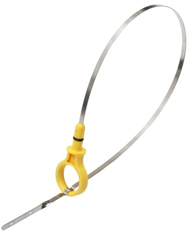 A ABSOPRO Engine Oil Dipstick No.CM5E6750BB Oil Level Dip Stick Double Hole Indicator for Ford Focus 2.0L 2012-2017 Plastic Metal Yellow Silver Tone