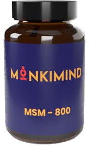 MSM 800 Kapseln - Hochdosiertes MSM, Vegan & Glutenfrei - 60 Kapseln - Hergestellt in Österreich, Reines Methylsulfonylmethan ohne Zusatzstoffe - MonkiMind