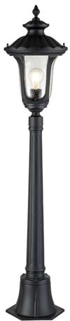 Licht-Erlebnisse Stehlampe Garten außen 115 cm hoch Glas Aluminium IP44 wetterfest in Schwarz Rustikal Wegeleuchte aussen Mastleuchte Eingang