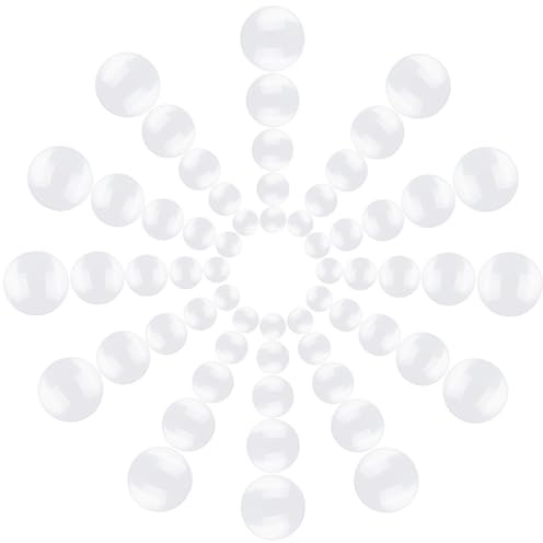 SOFPLATE 100Pcs 5 Styles Clear Round Cabochons Craft Glass Domes 10/12/16/20/25mm Half Round Flatback Clear Bead Cabochon Embellishment Tiles for Jewellery Photo Earring Pendant Necklace DIY Craft