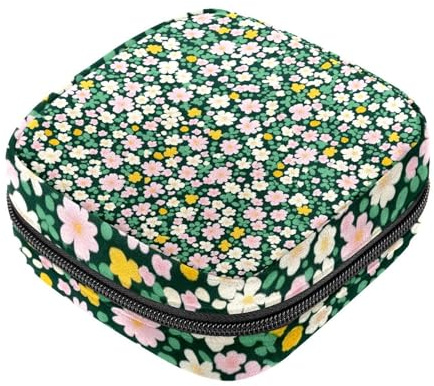 Borsa portaoggetti colorata con motivo floreale ditsy, borsa per il primo ciclo mestruale per donne e ragazze, sacchetto per coppette mestruali femminili porta tamponi mestruali