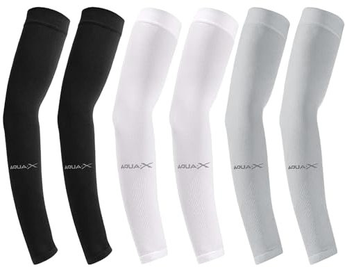 Lunaanda Manicotti Braccio,6 Paia Maniche Di Protezione Solare,Anti UV, Manicotti Ciclismo,Manicotti Braccia Estivi,Custodia Sportiva Per Uomo E Donna Ciclismo Calcio Padel Beach Volley