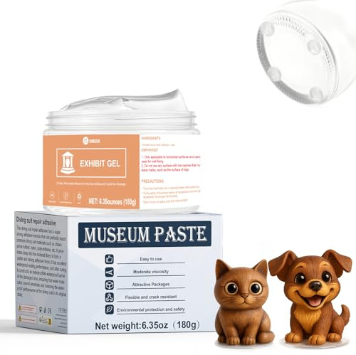 Gel da esposizione trasparente 6.05oz, massa adesiva di qualità museale per oggetti d'antiquariato, vetroceramica e action figure rimovibili, riutilizzabili, sicuri per oggetti da collezione