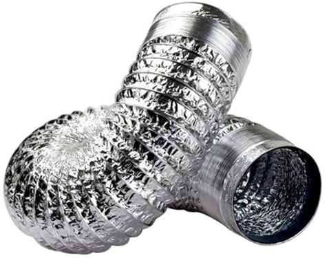 Flexible Duct 59 Long & 4 ID Aluminium Foil Vent Hose Anti-Flaming Multi-Purpose Duct Hose for Air Conditioner, Dryer, Range Hood Dryer Vent