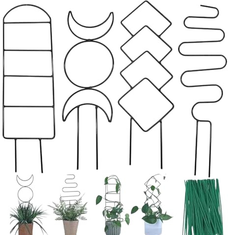 Trellis Pequeño para Plantas En Maceta - Estructura De Soporte Metálica para Plantas En Macetas,Soporte De Interior Obelisco Apilable Hiedra Campanillas Pothos