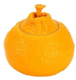 L3s9mPzVb4 Tea Canister Ceramic Tea Jar Tangerine Shape Tea Tins Containers with Lids Porcelain Ornament Tea Pot Food Storage Jar for Table Decoration, 220ml