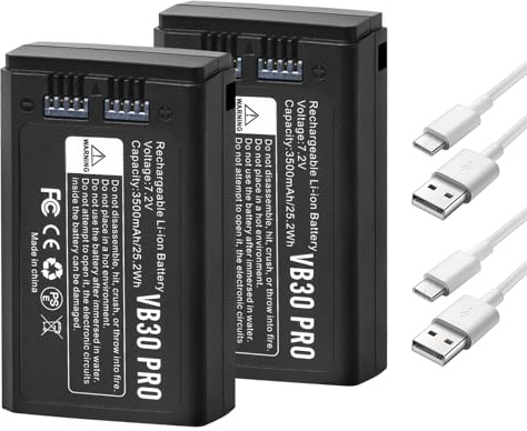K KYUER 2-Pack VB30 PRO Flash Akku für Godox V1 Pro Series V100 Series V1 Series V860III AD100Pro V850III MF-R76 Series Batterien für Blitzgeräte Ersatzakku, unterstützt Typ-C Blitzlicht-Batterie 2PCS
