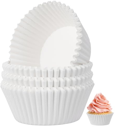 NUOBESTY 100 Moldes de Papel para Muffins Grandes, Resistentes la Grasa, para Hornear Cupcakes y Magdalenas, Pack de 100 Unidades, Suministros para Hornear en Cocina Doméstica