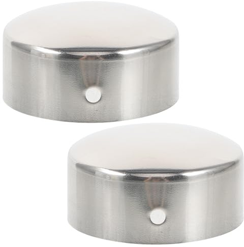 Hemobllo Handrail End Caps 2Pcs 54Mm Silver Stainless Steel Banister Rail Ends with Screw Hole for Indoor Staircases