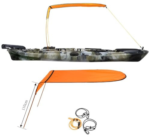 BildeeMait Sun Shade Canopy for Kayak Canoe, Single Person UV for Protection Awning Top Cover, Lightweight Waterproof Rain Shield, Easy Setup Outdoor Accessory, 50x31 Inch