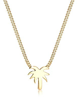 Elli Damen-Kette mit Anhänger Palme 925 Silber 45 cm