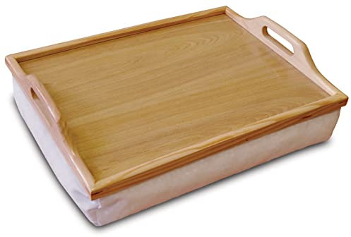 Aidapt Knietablett aus Holz mit Griffen und gepolsterten Griffen an der Seite für große Stabilität, leicht für den Transport, kann in jedem Raum verwendet werden, leicht zu reinigen, zum Essen, Lesen,