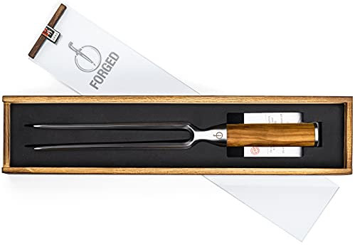 Forged Olive Fleischgabel 32cm, in Holzkiste.