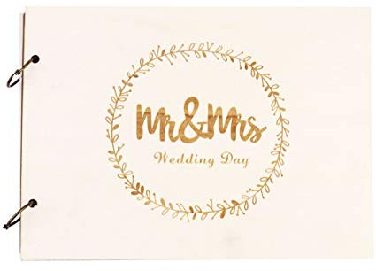 NUOBESTY Gästebuch Mit Geschnitztem Holzdeckel Personalisiertes Fotoalbum Für Hochzeit Nachrichtenbuch Mit Seiten Gästebuch Für Hochzeitsfeiern Romantisch Und Vintage