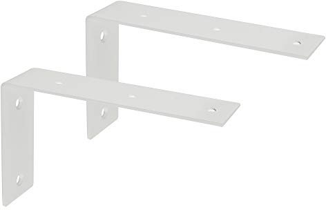 SAYAYO Regalwinkel Weiss Regalhalterung Winkel Regal Edelstahl 90 Grad Multifunktionale Metallwinkel für Holzregale, Hölzern Möbel, 2 Stück Regalträger Weiß 175x105