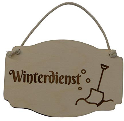 Türschild Winterdienst Vintage Holz Holzschild Deko Hausordnung Hanfkordel Kordel Schild