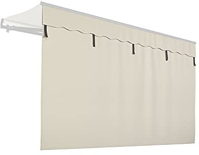 empasa Markisen Volant Markisenstoff Markisen-Zubehör Sonnenschutz Sichtschutz für unsere Gelenkarmmarkisen 'Start' und 'Start Plus', Farbe:Elfenbein, Größe:350 cm